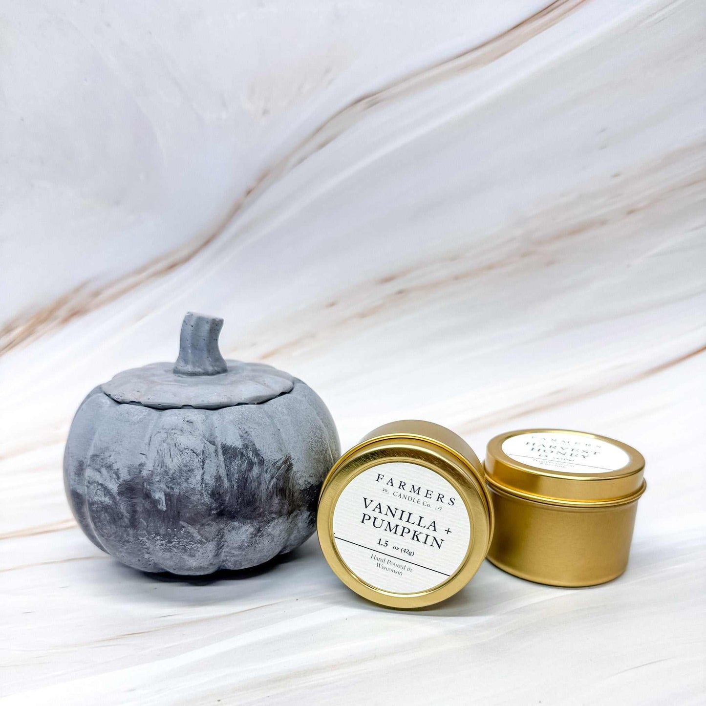 Concrete Pumpkin Tealight Holder