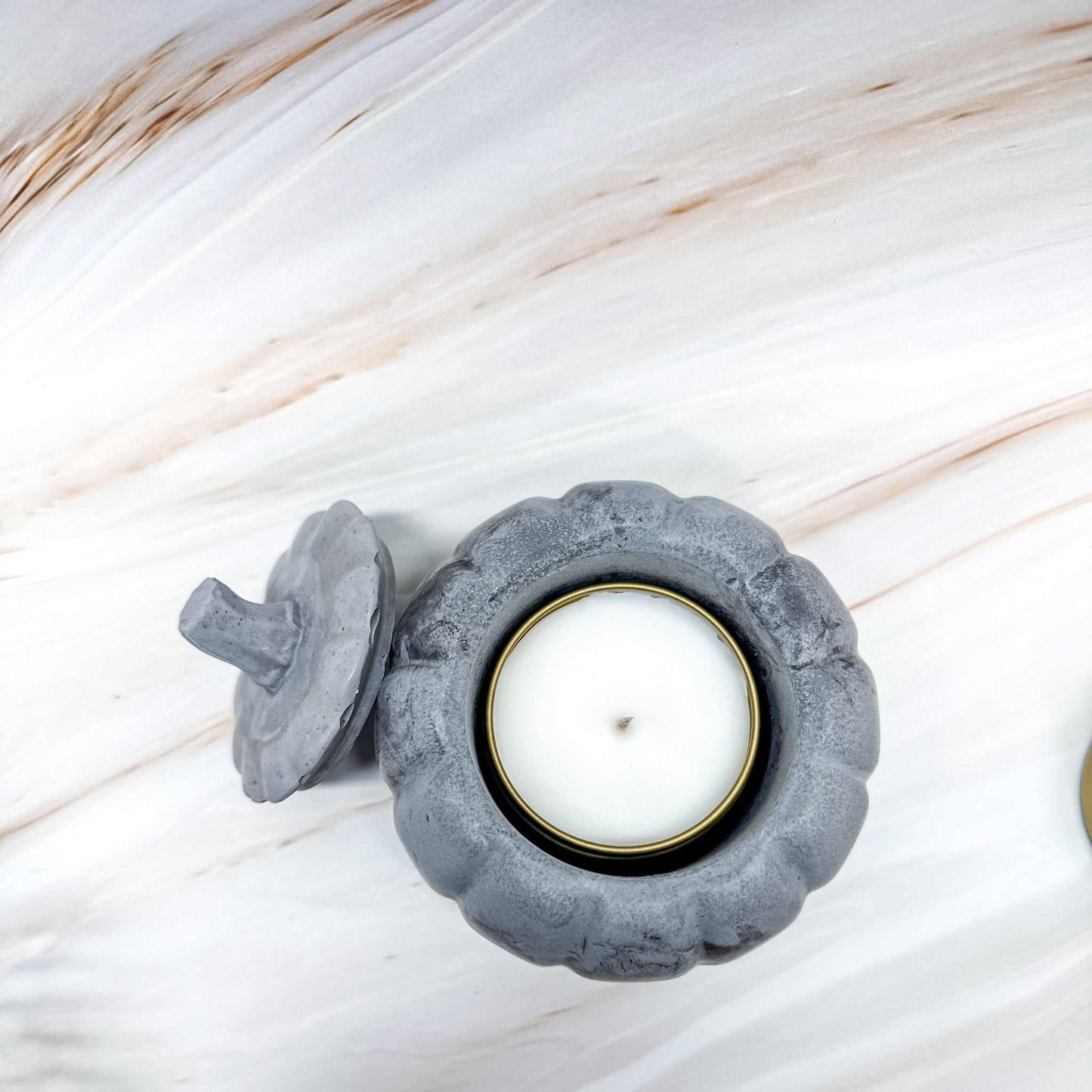 Concrete Pumpkin Tealight Holder