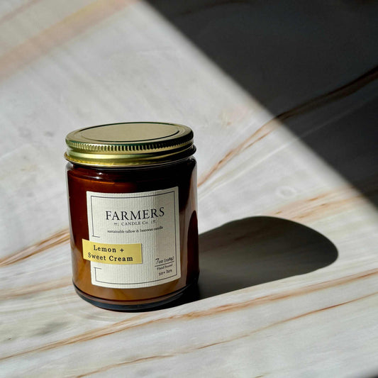 Sparkling Lemon + Sweet Cream fragrance with citrus, cake, and honey notes