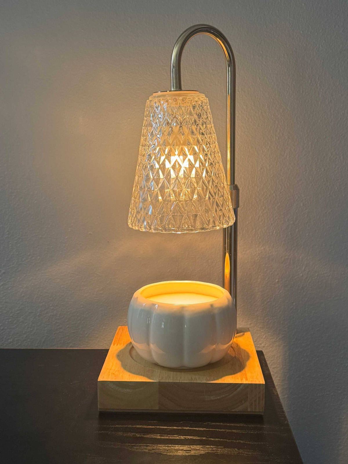 Orange and cream white wickless ceramic pumpkin candle holders for fall décor